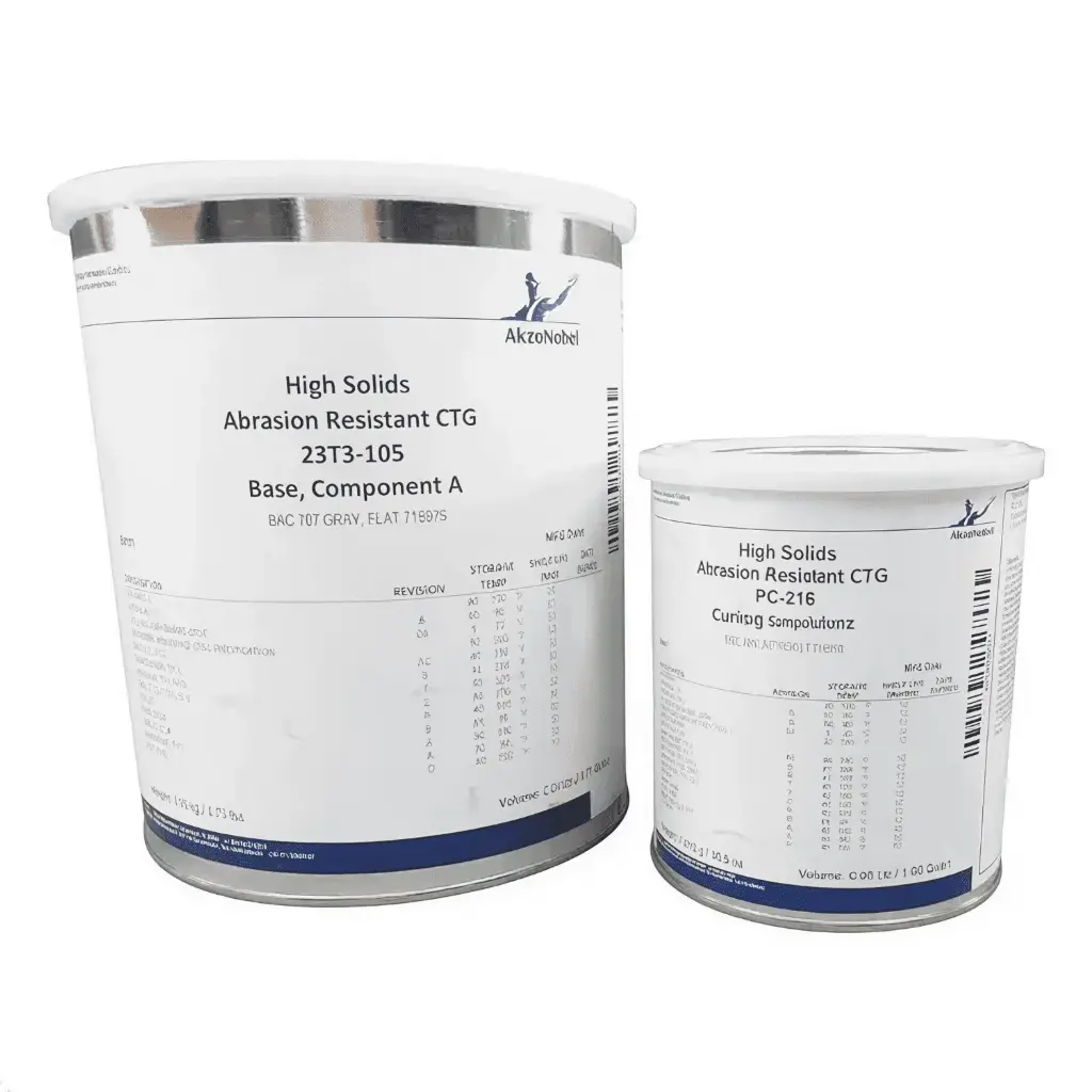 AKZONOBEL 23T3-105/PC-216 BAC707 FLAT GRAY BMS 10-86 TYPE I, GRADE D SPEC ABRASION RESISTANT POLYURETHANE COATING - GALLON KIT