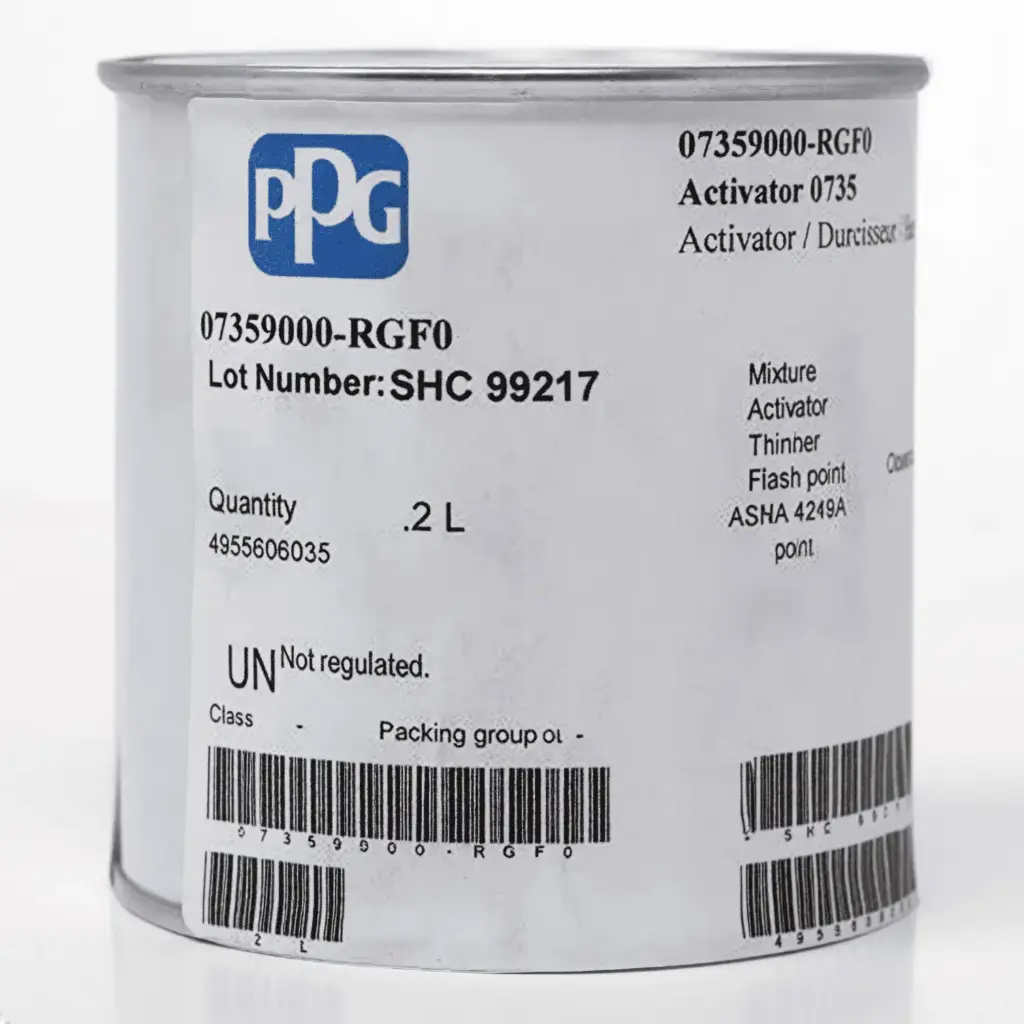 PPG 0735/9000 ACTIVATOR 200ML CAN (PPG ACTIVATOR 0735 IS FOR USE WITH 5467/0000 PORE FILLER PU 66. SUPPLIED IN A 200ML CAN)
