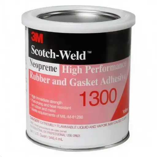 [3M S/W 1300L,3M S/W 1300L,3M S-W 1300L,3MS/W1300L,3MS-W1300L,3M] 3M SCOTCH-WELD NEOPRENE HIGH PERFORMANCE 1300L RUBBER & GASKET ADHESIVE - YELLOW 1QT CAN