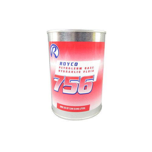[ROYCO 756 MIL-PRF-5606] ROYCO® 756 Red MIL-PRF-5606H Amend. 3 Spec Mineral Oil Based Aircraft Hydraulic Fluid - Quart Can
